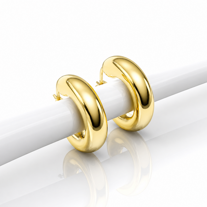 Orecchini a cerchio bombati in oro 18kt (750) - 3.50gr - Oreficeria