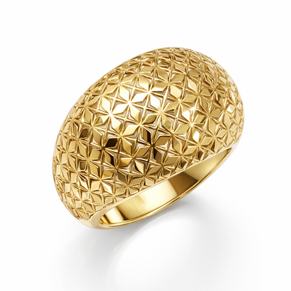 Anello bombato in oro giallo 18Kt (750) - 3.10 gr - Oreficeria