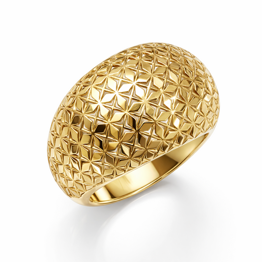 Anello bombato in oro giallo 18Kt (750) - 3.10 gr - Oreficeria