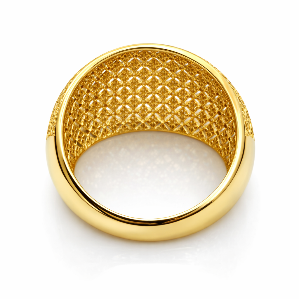 Anello bombato in oro giallo 18Kt (750) - 3.10 gr - Oreficeria