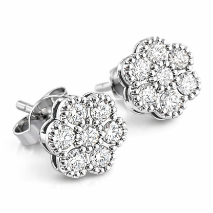 Orecchini lobo punto luce magic tondo con Diamanti ct 0,42 in oro bianco 18kt (750)