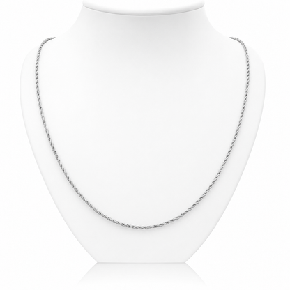 Collana funetta in oro bianco 18kt (750) - 1.70 gr - Oreficeria