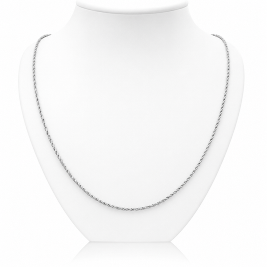 Collana funetta in oro bianco 18kt (750) - 1.70 gr - Oreficeria