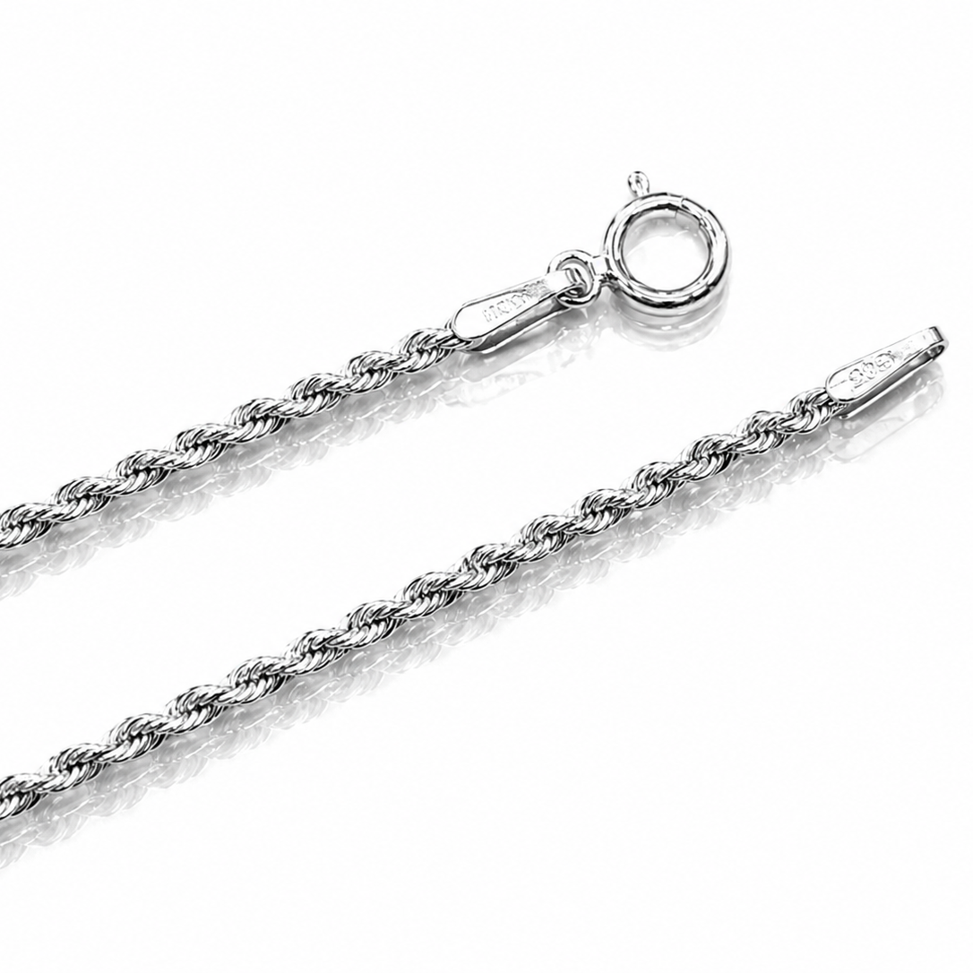 Collana funetta in oro bianco 18kt (750) - 1.70 gr - Oreficeria