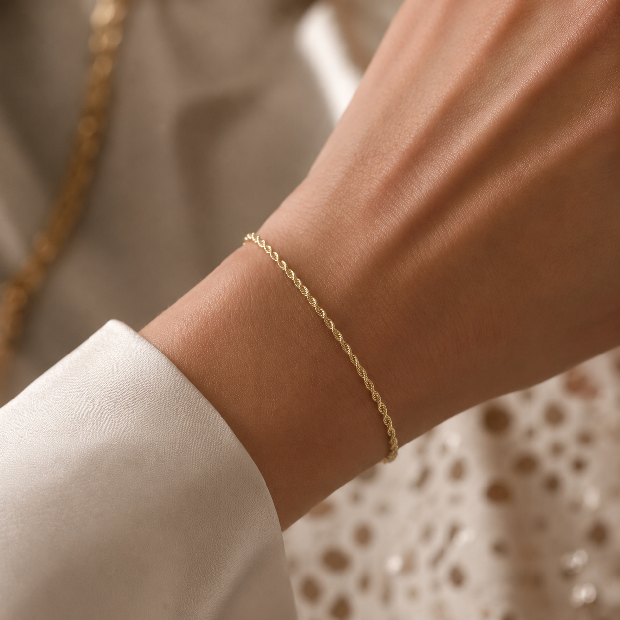 Bracciale modello funetta in oro giallo 18kt (750) - 0.85gr - Oreficeria