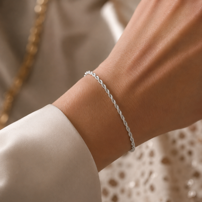 Bracciale funetta in oro bianco 18kt (750) - 0.95gr - 19cm