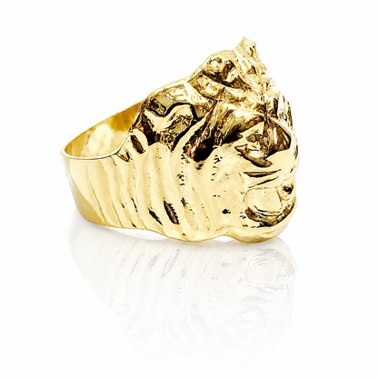 Anello testa di leone oro giallo 18kt (750) - 4.75gr - Oreficeria