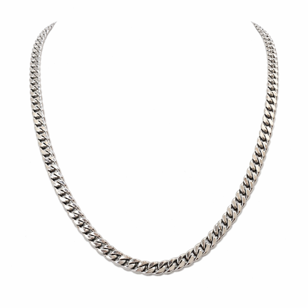 Collier groumette in oro bianco 18 Kt (750) - 16.65gr - Oreficeria