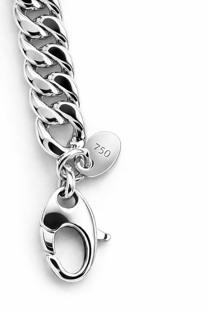 Collier groumette in oro bianco 18 Kt (750) - 16.65gr - Oreficeria