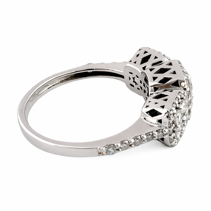 Anello trilogy con diamanti ct 1,10 in oro bianco 18kt (750)