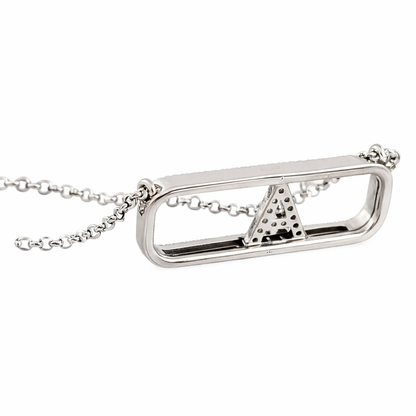 Collana con pave' di Diamante ct 0,50 con iniziale in Oro Bianco 18kt (750)