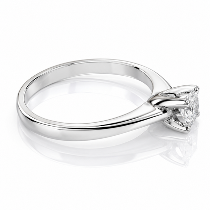 Anello solitario tiffany diamante ct 0,45 in oro bianco 18kt (750) con certificato GEM TECH