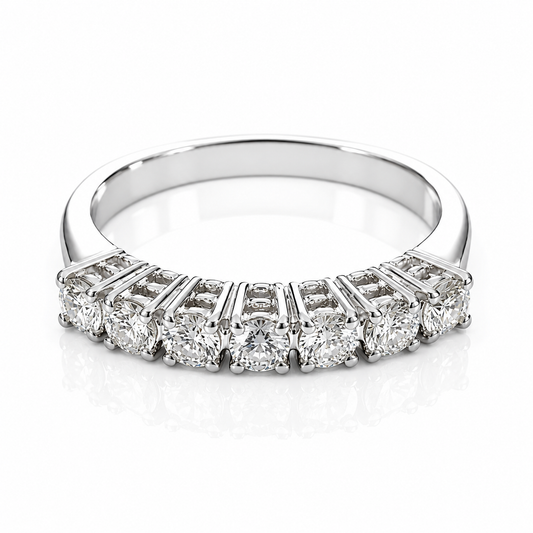 Anello riviera con diamanti ct 0,35 in oro bianco 18kt (750)