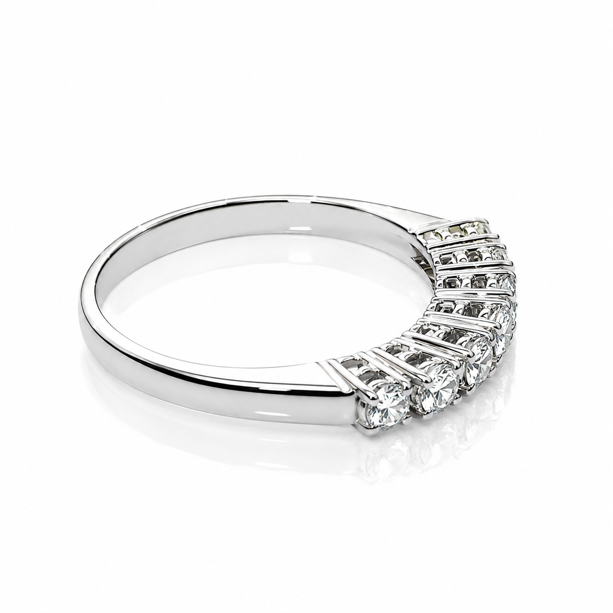 Anello riviera con diamanti ct 0,35 in oro bianco 18kt (750)