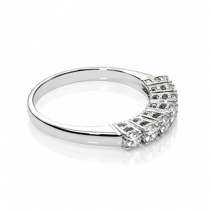 Anello riviera con diamanti ct 0,35 in oro bianco 18kt (750)