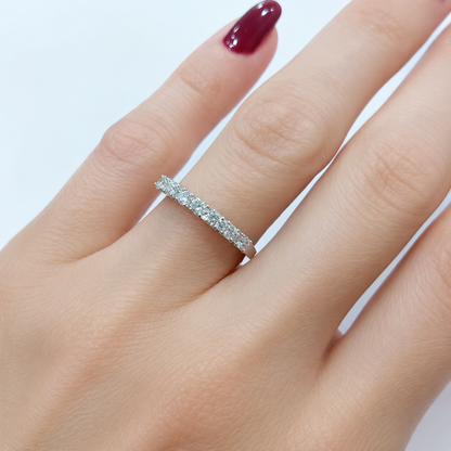 Anello riviera con diamanti ct 0,35 in oro bianco 18kt (750)