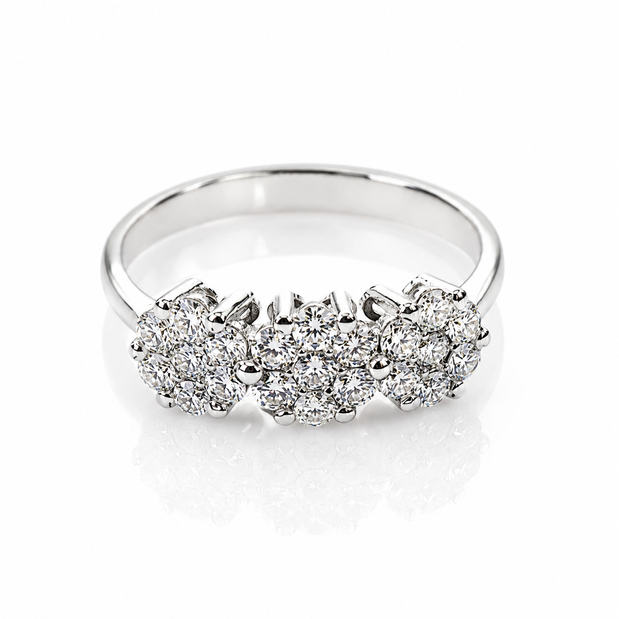 Anello trilogy magic con diamanti ct 0,85 in oro bianco 18kt (750)