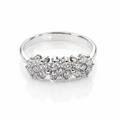 Anello trilogy magic con diamanti ct 0,85 in oro bianco 18kt (750)