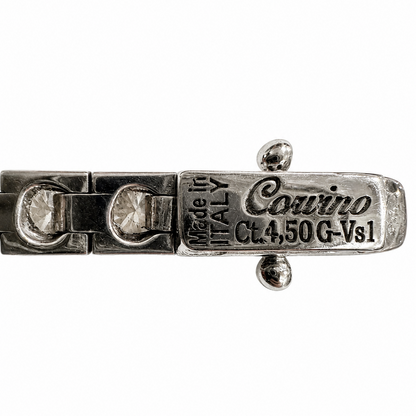 Bracciale Tennis con diamanti ct 4,50 in oro bianco 18kt (750) con certificato IGI