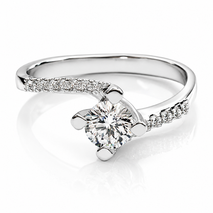 Anello solitario mod. Valentino Astralia con diamanti ct 0,43 in oro bianco 18Kt (750)