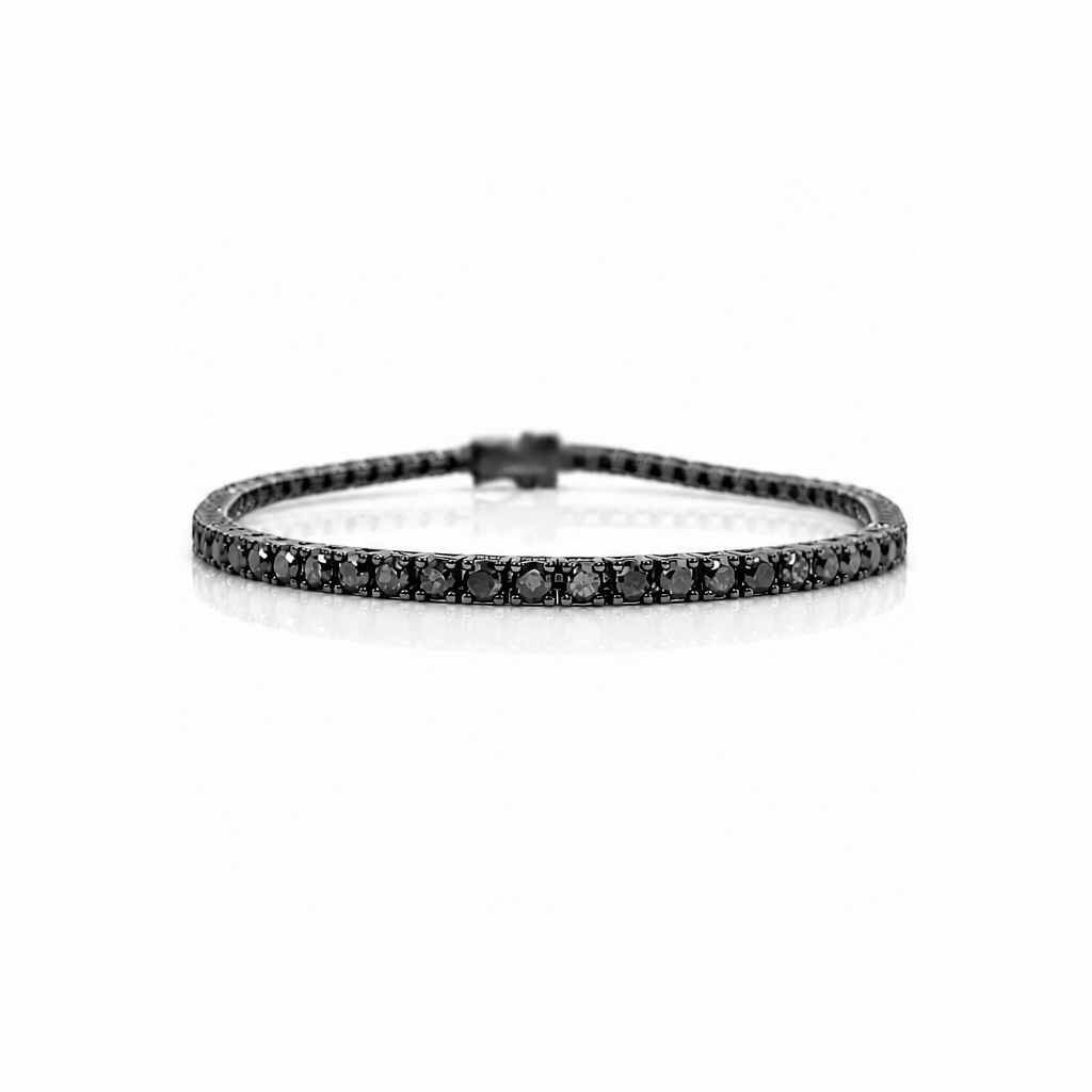 Bracciale Tennis con diamanti neri ct 5,45 in oro brunito 18Kt (750)