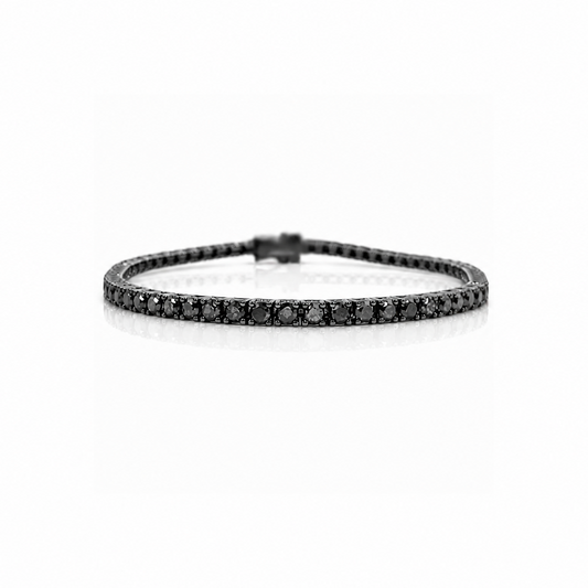 Bracciale Tennis con diamanti neri ct 5,45 in oro brunito 18Kt (750)