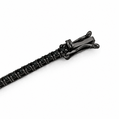 Bracciale Tennis con diamanti neri ct 5,45 in oro brunito 18Kt (750)