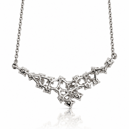 Collana floreale diamanti bianchi ct 0,87 in oro bianco 18kt (750)