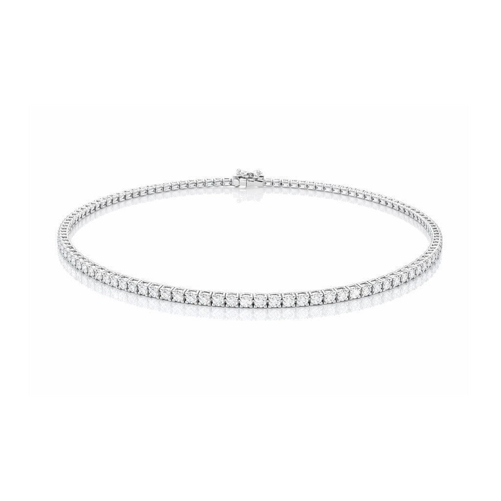 Bracciale tennis con diamanti bianchi naturali ct 1,65 in oro bianco 18kt (750) - 21 cm
