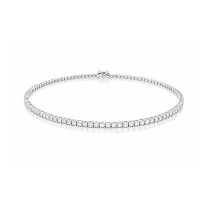 Bracciale tennis con diamanti bianchi naturali ct 1,65 in oro bianco 18kt (750) - 21 cm