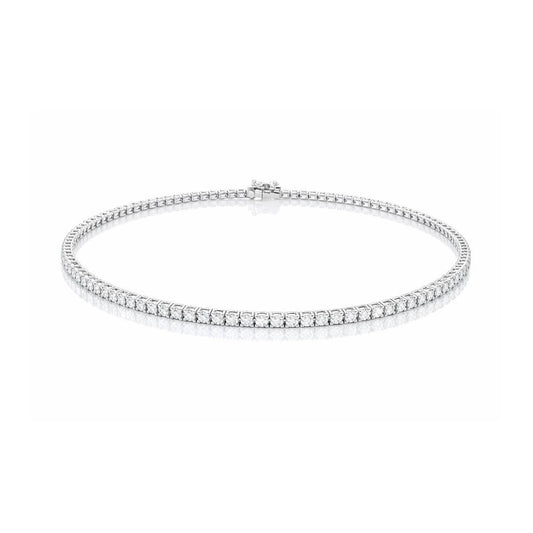 Bracciale tennis con diamanti bianchi naturali ct 1,65 in oro bianco 18kt (750) - 21 cm
