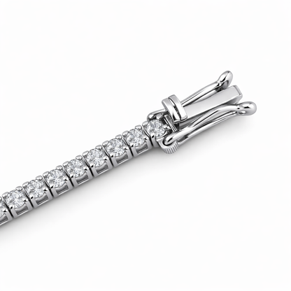 Bracciale tennis con diamanti bianchi naturali ct 1,65 in oro bianco 18kt (750) - 21 cm