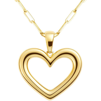 Collana cuore lucido in Oro 18 kt - 12.30gr - Oreficeria