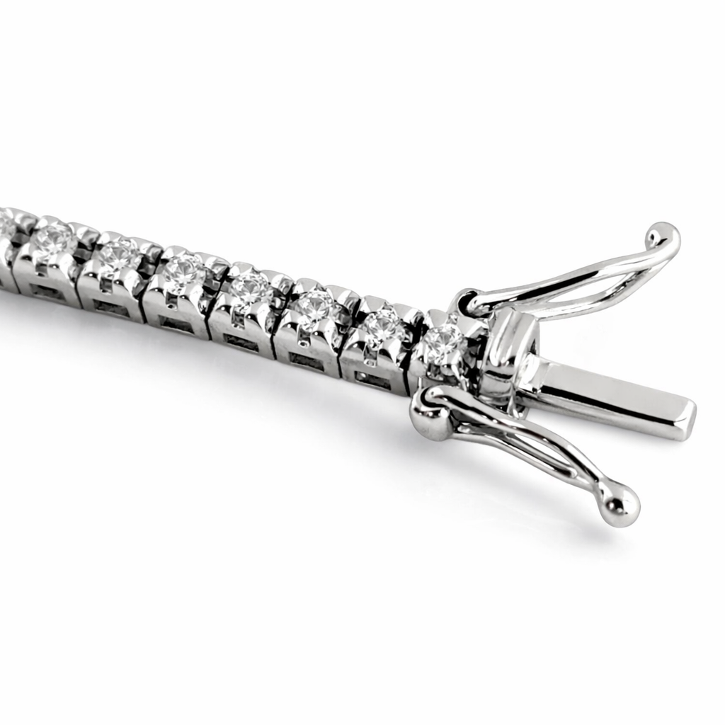 Bracciale Tennis con Diamanti Bianchi 0.60 - 20 cm - ct in oro bianco 18Kt (750)