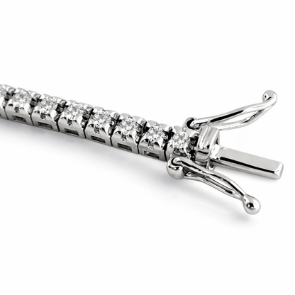 Bracciale Tennis con Diamanti Bianchi 0.60 - 20 cm - ct in oro bianco 18Kt (750)