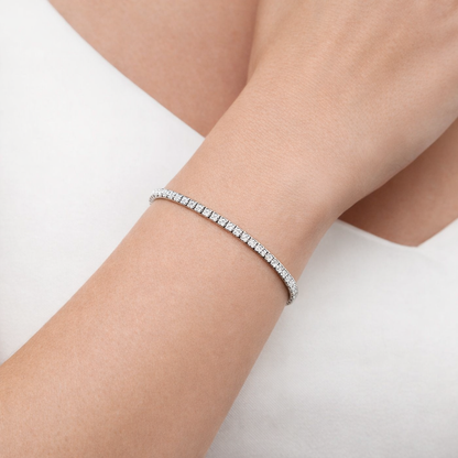 Bracciale Tennis con Diamanti Bianchi 0.60 - 20 cm - ct in oro bianco 18Kt (750)