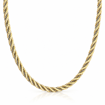 Collana funetta in oro giallo e bianco 18kt (750) - 6.55 gr - Oreficeria