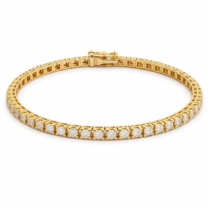 Bracciale modello tennis con Diamanti bianchi naturali CT 3,00 - 18 cm - in oro giallo 18kt (750)