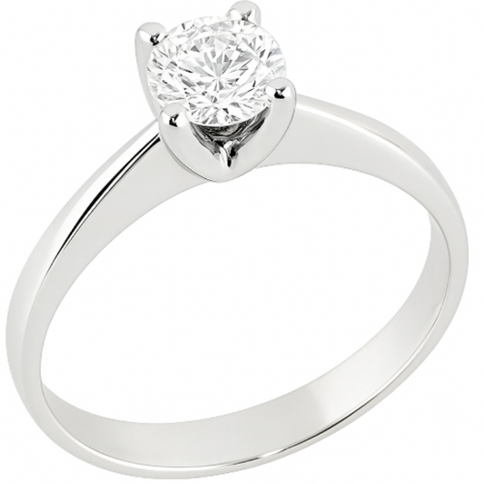 Anello solitario Tiffany 4 griffe + orecchini punto luce a filo con diamanti ct 0,30 + certificato gemmologico