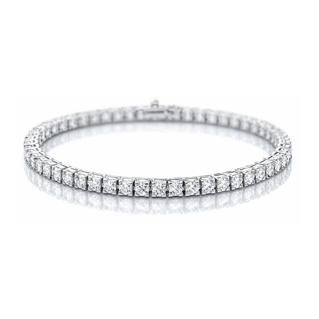 Bracciale tennis con diamanti bianchi naturali ct 1,10 in oro bianco 18kt (750) - 18,50 cm