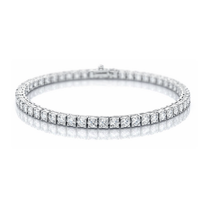 Bracciale tennis con diamanti bianchi naturali ct 1,10 in oro bianco 18kt (750) - 18,50 cm