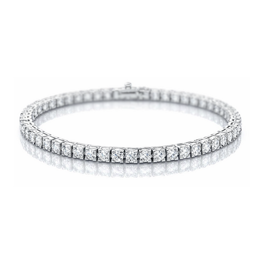 Bracciale tennis con diamanti bianchi naturali ct 1,10 in oro bianco 18kt (750) - 18,50 cm