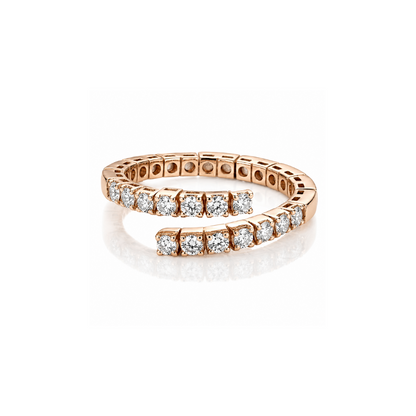 Anello contrarié con diamanti 0,45 ct in oro rosa 18 kt (750)