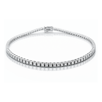 Bracciale tennis piramidale con diamanti bianchi ct 0,91  in oro bianco 18kt (750) - 20cm