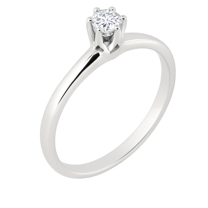 Anello solitario Tiffany 6 griffe Diamante ct 0,30 + certificato gemmologico