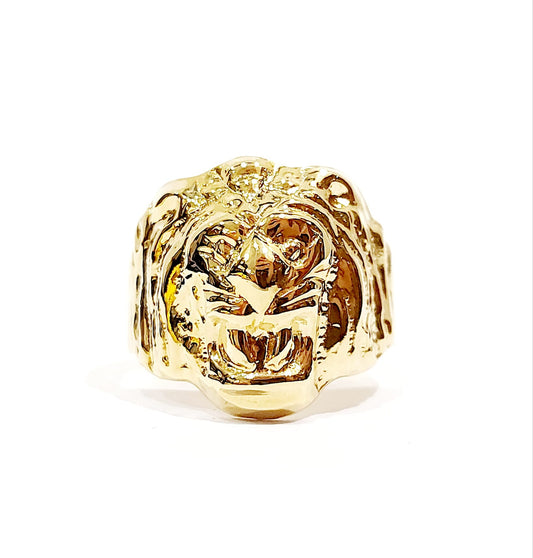 Anello da Uomo Testa di Leone Oro Giallo 18kt (750) - 4,75gr - Oreficeria
