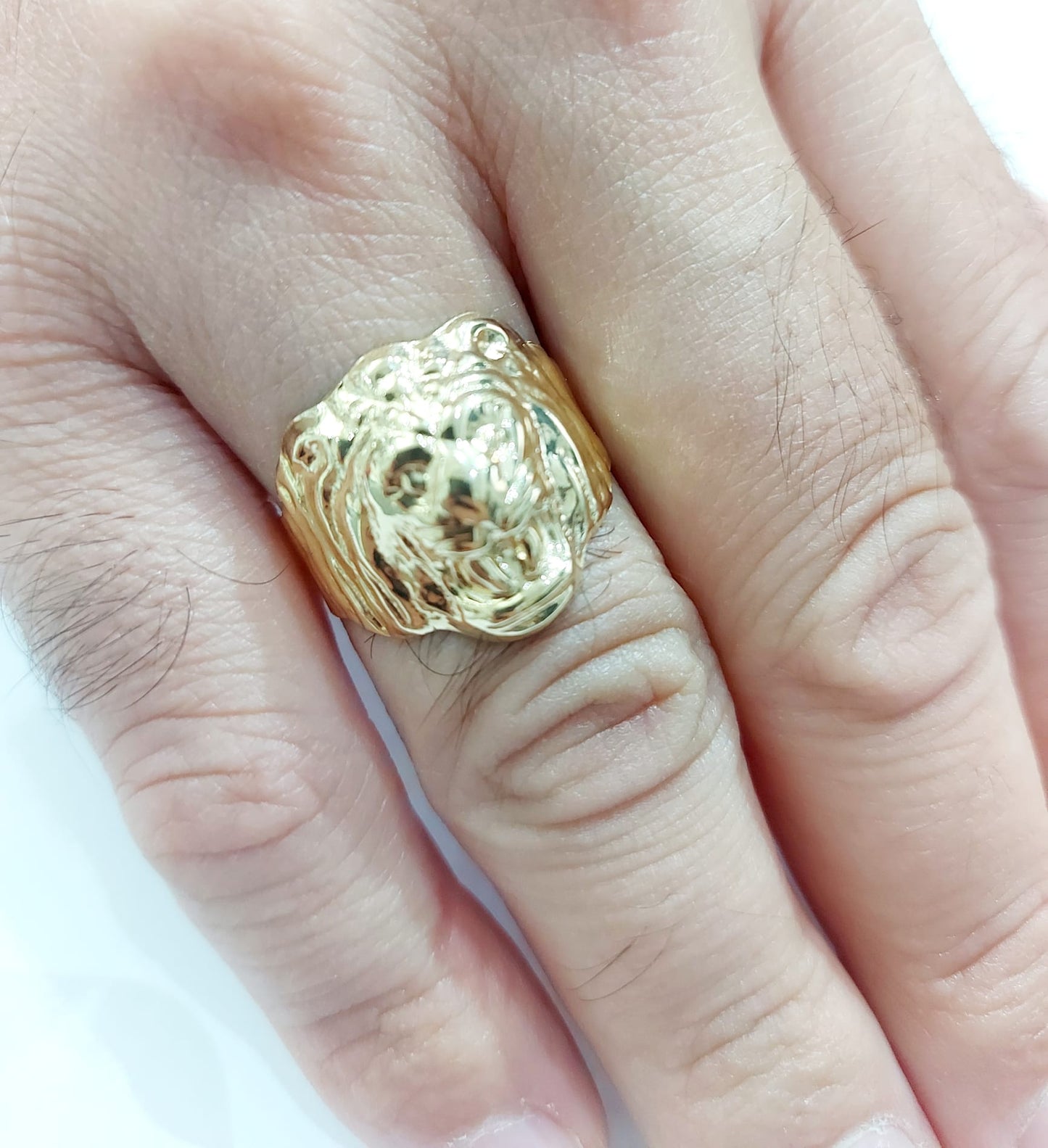 Anello da Uomo Testa di Leone Oro Giallo 18kt (750) - 4,75gr - Oreficeria