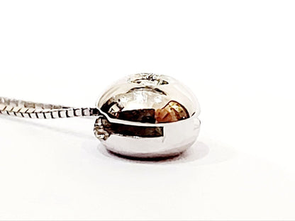Collana e pendente punto luce a cipollina in Oro Bianco con Diamante 0,10 ct 18 kt (750)