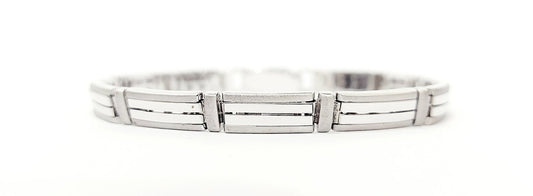 Bracciale piastre lucide e satinate in oro 18 kt - oreficeria