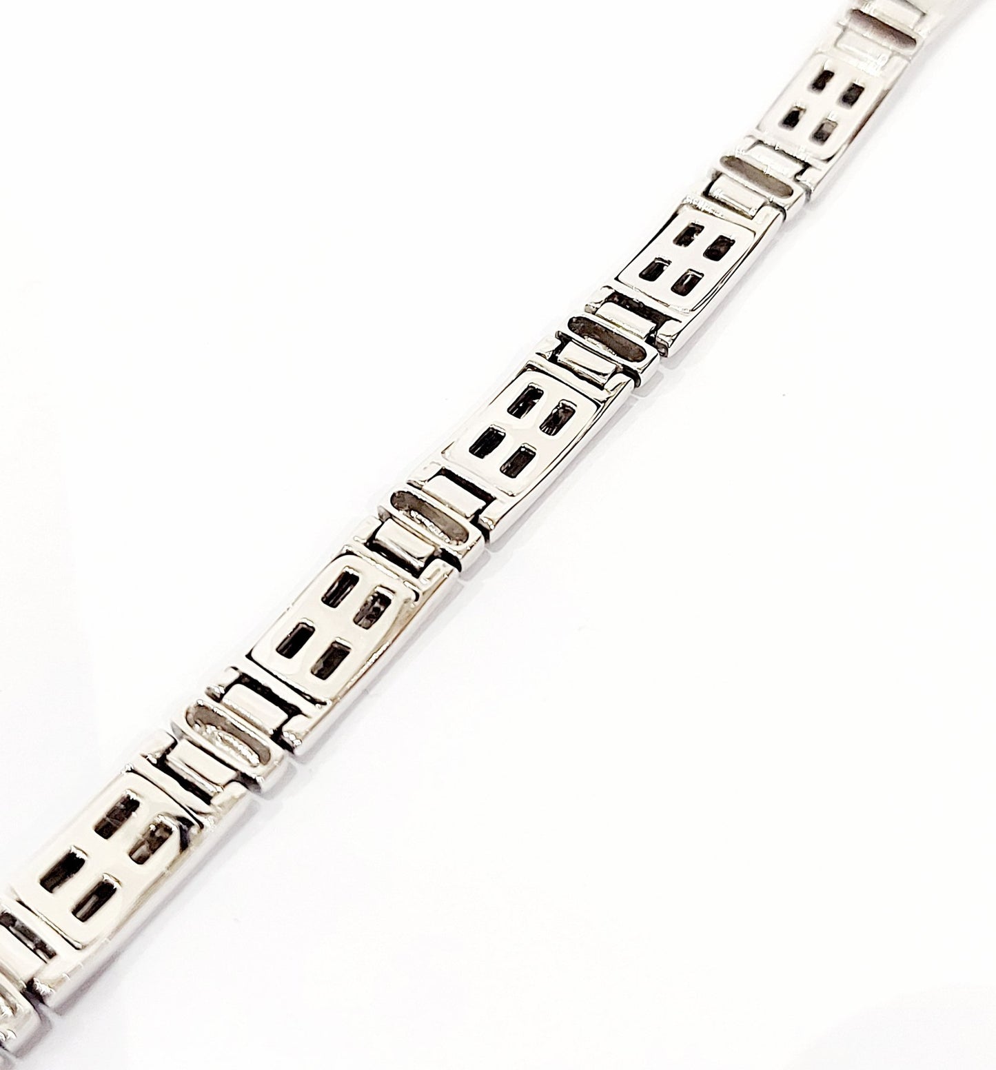 Bracciale piastre lucide e satinate in oro 18 kt - oreficeria